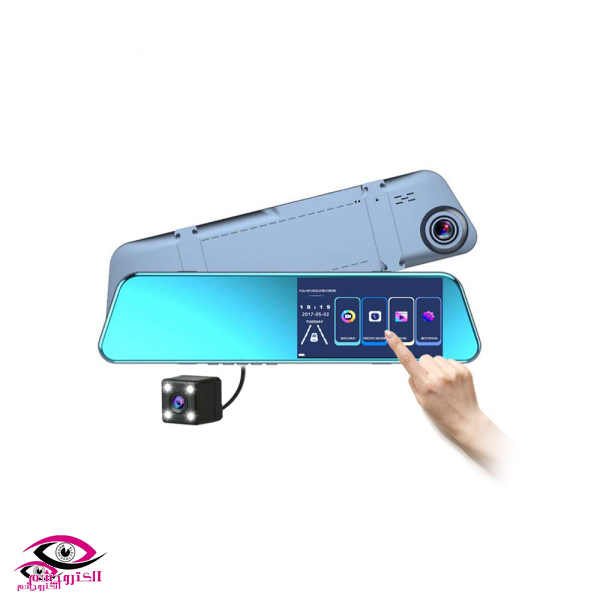 آینه مانیتوردار لمسی خودرو دو دوربین مدل XR5 PLUS