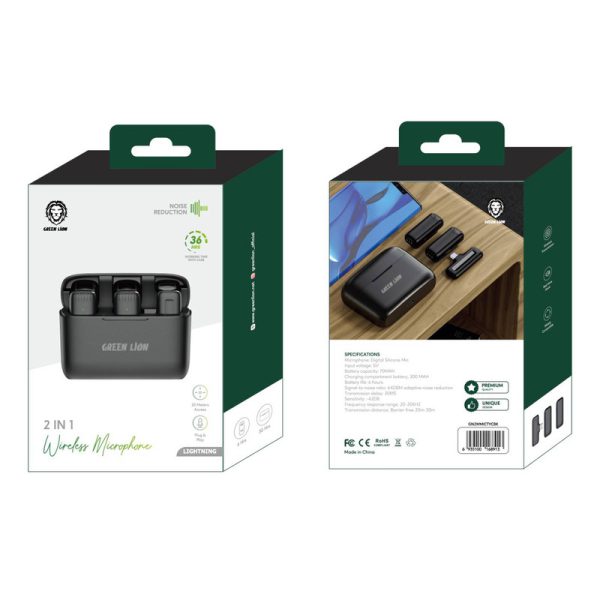 میکروفن یقه‌ای Green Lion مدل GN2WMICLGBK - لایتنینگ