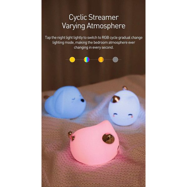 چراغ خواب کودک طرح گربه باسئوس Baseus Cute Cat Silicone Night Light A02