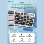 کیبورد بیسیم شفاف کوتسی مدل coteci punk wireless keyboard transparent 84012