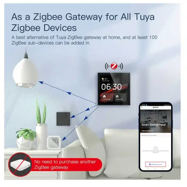 تاچ پنل و کنترلر مرکزی هوشمند MOES مدل WIFI+ZIGBEE
