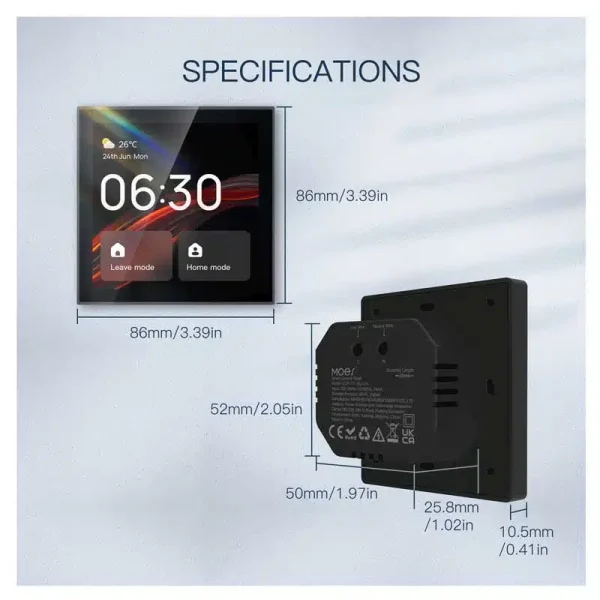 تاچ پنل و کنترلر مرکزی هوشمند MOES مدل WIFI+ZIGBEE
