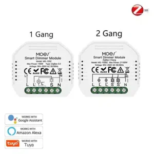 ماژول دیمر دو کانال هوشمند زیگبی MOES مدل 100W*2