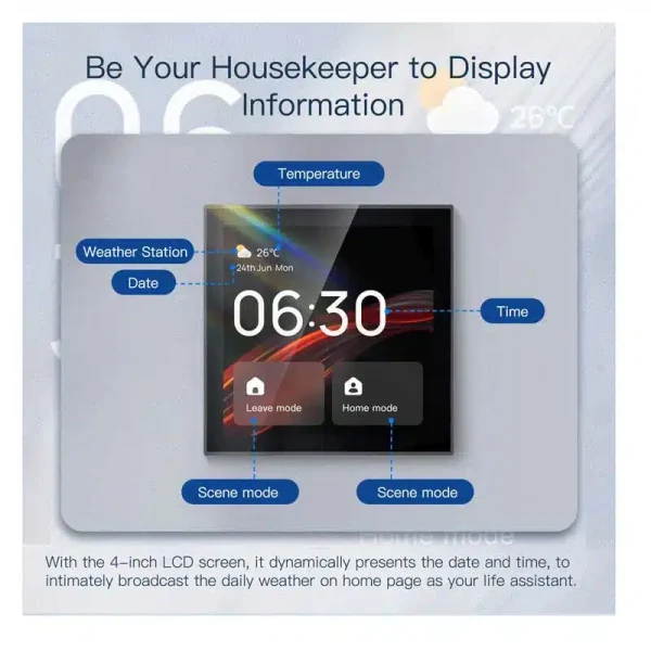 تاچ پنل و کنترلر مرکزی هوشمند MOES مدل WIFI+ZIGBEE