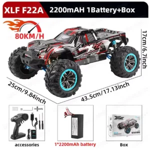 ماشین کنترلی XLF F22A 80KM/H RC Car 4WD Brushless Motor