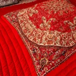 لحاف کرسی دست دوز ترمه طرح شاهسوند رنگ قرمز