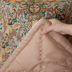 لحاف کرسی دست دوز ترمه طرح افشار رنگ کرم