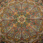 لحاف کرسی دست دوز ترمه طرح افشار رنگ کرم