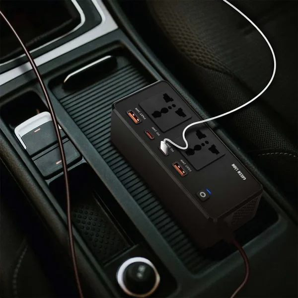اینورتر و مبدل برق فندکی ماشین 200 وات گرین لاین Green Lion GC-200 Car Inverter - Image 3