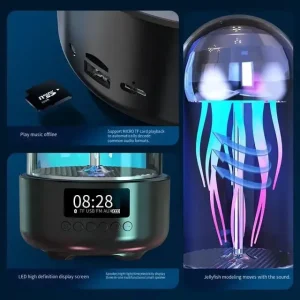 چراغ خواب عروس دریایی اسپیکر دار و ساعت دار Jellyfish