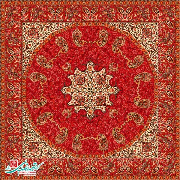 رومیزی ترمه مربع طرح فردوس