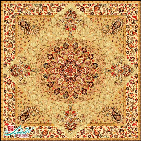 رومیزی ترمه مربع طرح گلدیس