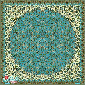 رومیزی ترمه مربع طرح مهتاب