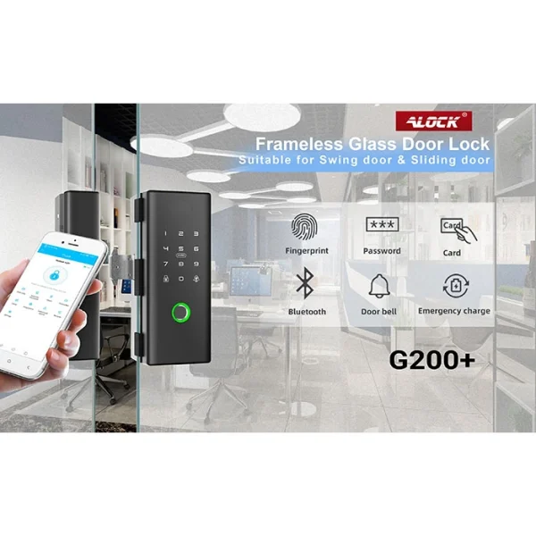 قفل اثر انگشتی دیجیتال شیشه سکوریت ALOCK مدل +G200
