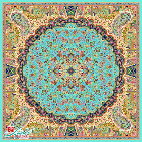 رومیزی مربع ترمه طرح میترا