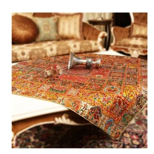 رومیزی مربع ترمه طرح وصال کد 844