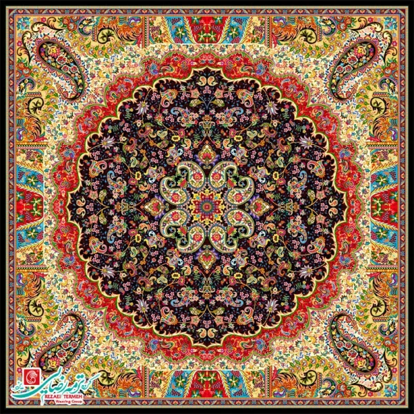 رومیزی مربع ترمه طرح میترا