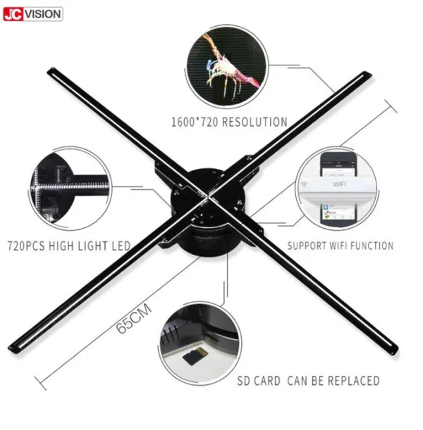 هولوگرام فن سه‌بعدی مدل JC-HGF650P