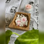 شمع دست‌ ساز دکوری طرح گل رز