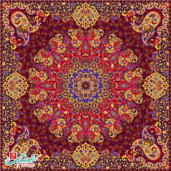 رومیزی ترمه مربع طرح آسمان
