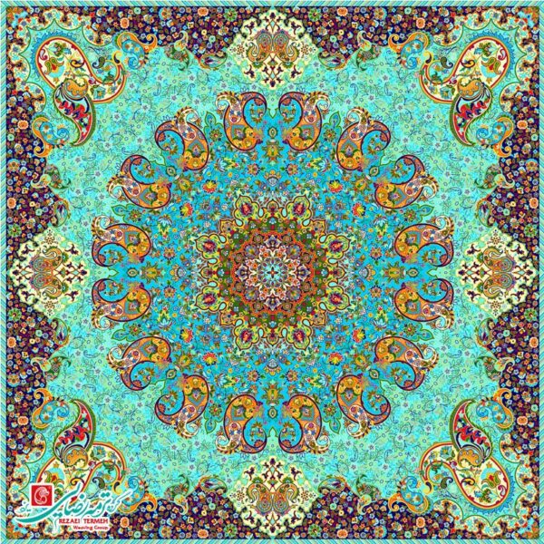 رومیزی ترمه مربع طرح آسمان