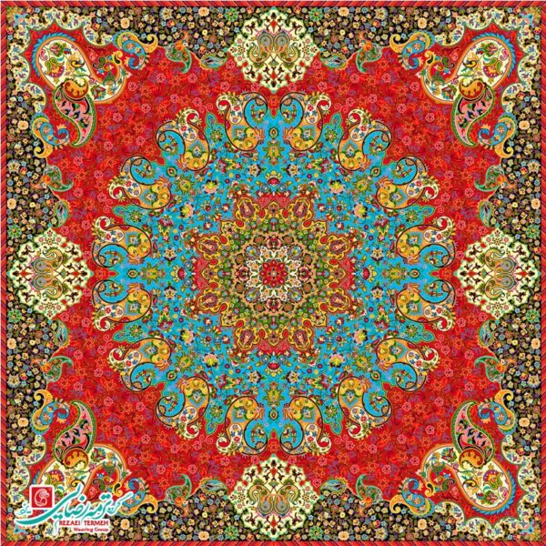 رومیزی ترمه مربع طرح آسمان