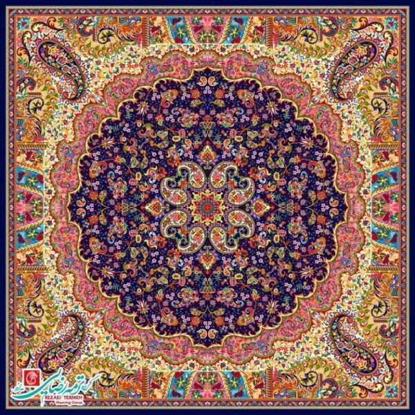 رومیزی ترمه مربع طرح میترا