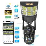 چراغ خیابانی دوربین دار خورشیدی سیمکارت خور مدل LD001-G V380 PRO - Image 3