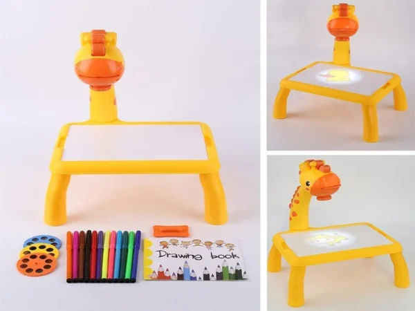 میز نقاشی پروژکتور دار کودک طرح زرافه TETRIS PROJECTION PAINTING TABLE