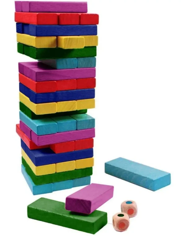 بازی برج چوبی جنگا رنگی خارجی برند Stack high