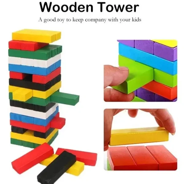 بازی برج چوبی جنگا رنگی خارجی برند Stack high