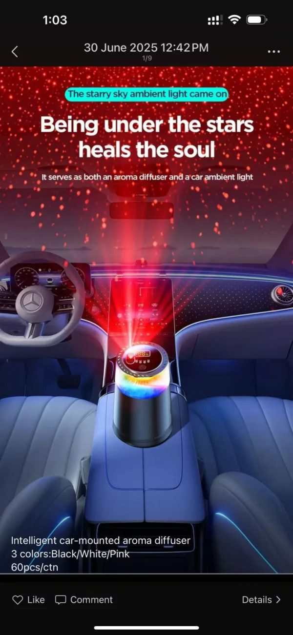 خوشبوکننده هوشمند خودرو با نور RGB و افکت مه ابری AURA SCENT - Image 2