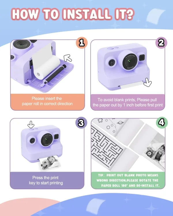 دوربین چاپ فوری کودکان Instant Print Camera for Kids