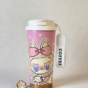 تراول ماگ استیلی طرح لبوبو caka coffee cup کد 1725